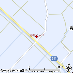 秋田県雄勝郡羽後町中島周辺の地図
