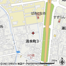 秋田県湯沢市清水町3丁目6周辺の地図