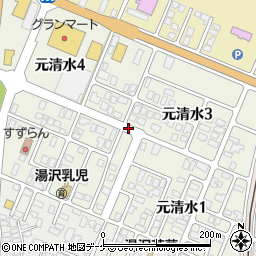 秋田県湯沢市元清水周辺の地図