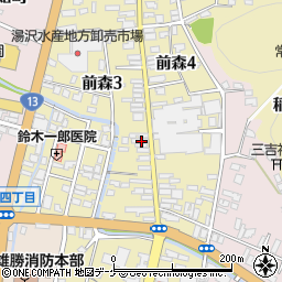 秋田県湯沢市前森周辺の地図
