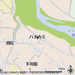 秋田県湯沢市深堀ハチカミ周辺の地図