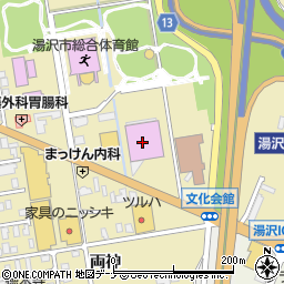 湯沢文化会館周辺の地図