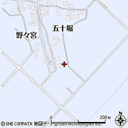 秋田県雄勝郡羽後町貝沢五十堀25-2周辺の地図