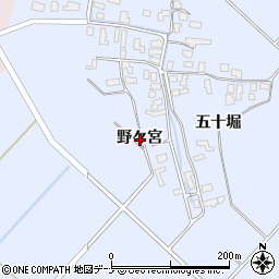 秋田県雄勝郡羽後町貝沢野々宮周辺の地図