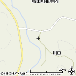 秋田県横手市増田町狙半内川口72周辺の地図