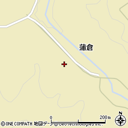 秋田県雄勝郡羽後町軽井沢蒲倉山周辺の地図