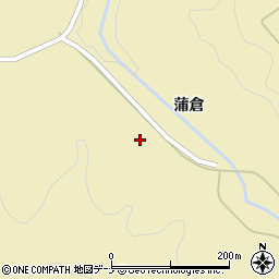 秋田県羽後町（雄勝郡）軽井沢（蒲倉山）周辺の地図