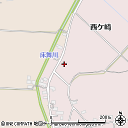 秋田県雄勝郡羽後町床舞西ケ崎周辺の地図