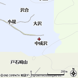 秋田県湯沢市成沢（中成沢）周辺の地図