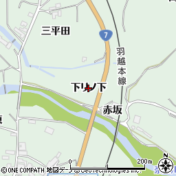 秋田県にかほ市象潟町関（下リノ下）周辺の地図