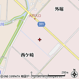 秋田県雄勝郡羽後町西ケ崎周辺の地図