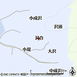 秋田県湯沢市成沢沢合周辺の地図