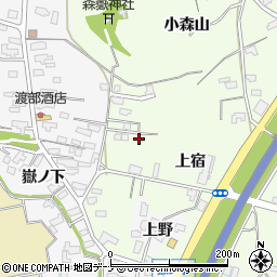秋田県湯沢市岩崎（上宿）周辺の地図