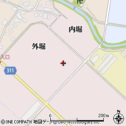 秋田県雄勝郡羽後町外堀周辺の地図