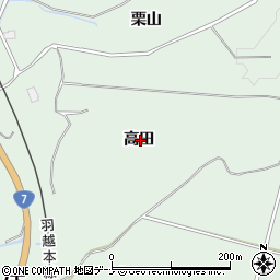 秋田県にかほ市象潟町関高田周辺の地図