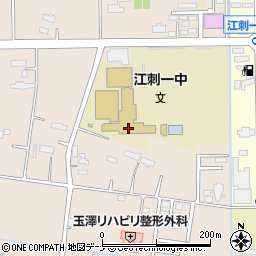 奥州市立江刺第一中学校周辺の地図