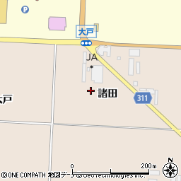 秋田県雄勝郡羽後町大戸周辺の地図