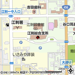 奥州市江刺総合支所周辺の地図