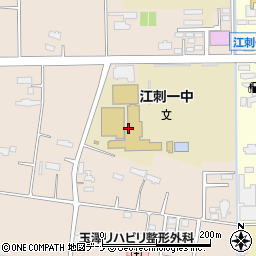 奥州市立江刺第一中学校周辺の地図