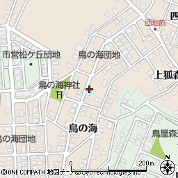 秋田県にかほ市象潟町鳥の海周辺の地図