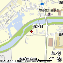 秋田県雄勝郡羽後町西馬音内清水目周辺の地図