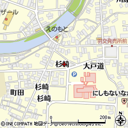 秋田県雄勝郡羽後町西馬音内杉崎周辺の地図