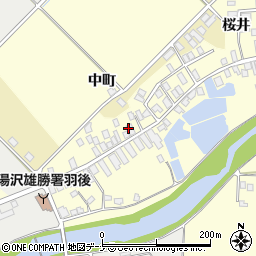 秋田県雄勝郡羽後町西馬音内中町周辺の地図