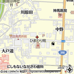 秋田県羽後町（雄勝郡）西馬音内（中野）周辺の地図