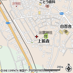 秋田県にかほ市象潟町上狐森周辺の地図