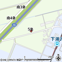 秋田県湯沢市岩崎５条周辺の地図