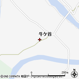 秋田県由利本荘市鳥海町栗沢牛越周辺の地図