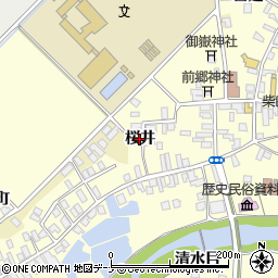 秋田県雄勝郡羽後町西馬音内桜井周辺の地図