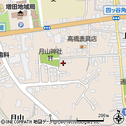 秋田県横手市増田町増田月山周辺の地図