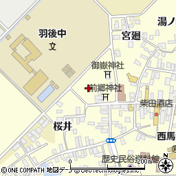 秋田県雄勝郡羽後町西馬音内馬場周辺の地図
