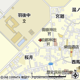 秋田県羽後町（雄勝郡）西馬音内（馬場）周辺の地図
