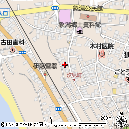 秋田県にかほ市象潟町浜山周辺の地図