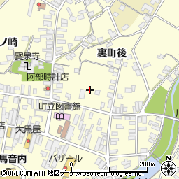秋田県雄勝郡羽後町西馬音内裏町周辺の地図