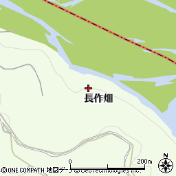 秋田県湯沢市岩崎（長作畑）周辺の地図