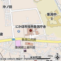 秋田県にかほ市周辺の地図
