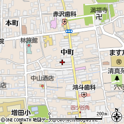 秋田県横手市増田町増田（中町）周辺の地図