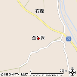 秋田県由利本荘市矢島町元町金ケ沢周辺の地図