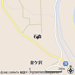 秋田県由利本荘市矢島町元町石森周辺の地図