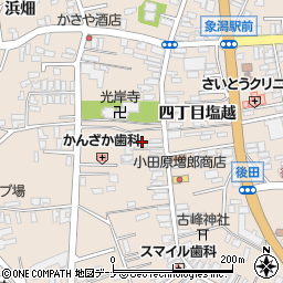 秋田県にかほ市象潟町四丁目塩越周辺の地図