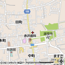 秋田県横手市増田町増田田町68周辺の地図