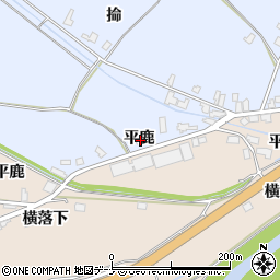 秋田県横手市増田町亀田平鹿周辺の地図