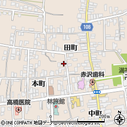 秋田県横手市増田町増田本町84周辺の地図