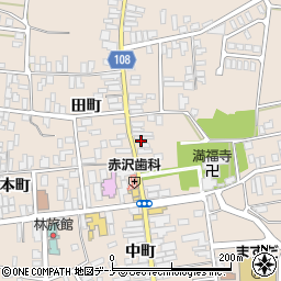 秋田県横手市増田町増田田町70周辺の地図