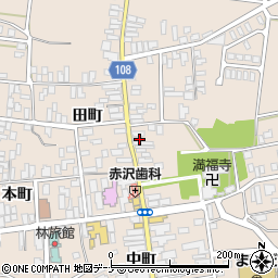 秋田県横手市増田町増田田町71周辺の地図