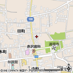 秋田県横手市増田町増田田町周辺の地図