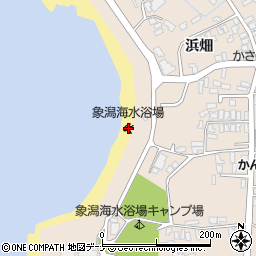 象潟海水浴場周辺の地図